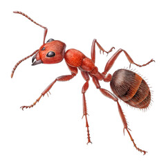 Rare Fire Ant in transparent background