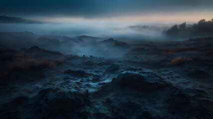 Obraz premium fog over the mountains