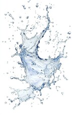 Water splash explosion on white background, ideal for purity or refreshment themes