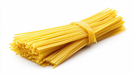 Pasta spaghetti noodles with forks isolated on white background