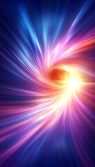 Obraz premium Abstract Tunnel of Neon Lights, Vibrant Colors, Digital art, Flowing design, Futuristic Background