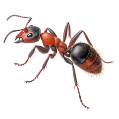 Rare Fire Ant in transparent background