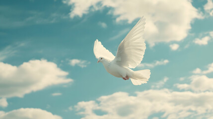 white dove flying in the sky