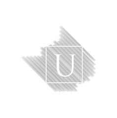 U letter Minimal monogram emblem style vector logo