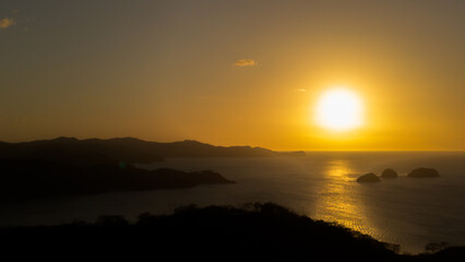 Sunrise in Culebra Bay, Costa Rica, over the Pacific Ocean