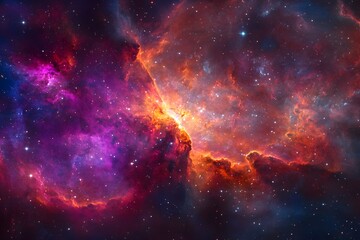 Naklejka premium Cosmic nebulae, vibrant colors, deep space
