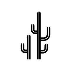 Cactus Desert  Plant Silhouette Icon Design