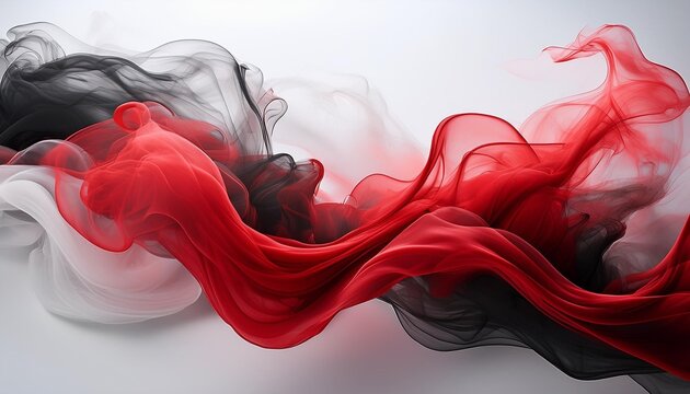 black and red smoke isolated on white background. 4k wallpaper