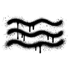 Spray Painted Graffiti Water wave icon Sprayed isolated with a white background.