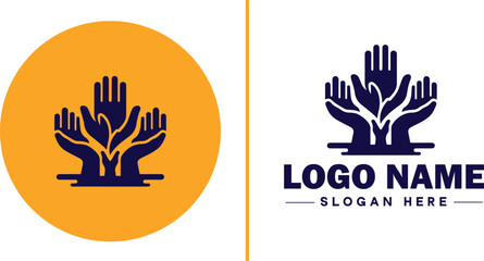 Volunteer Organization icon Nonprofit organization Charitable organization Community service group flat logo sign symbol editable vector