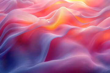 Obraz premium Abstract waves of colorful fabric illuminated with soft light