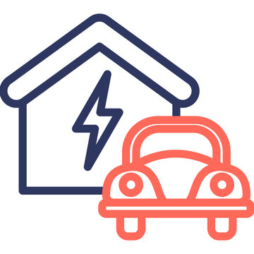 recommend clip art: Ev Charger line color icon
