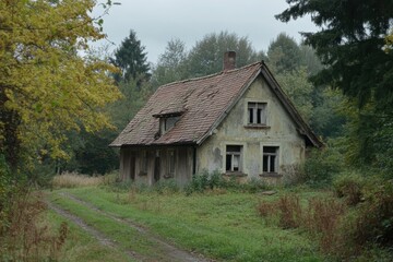 Fototapeta premium Overgrown Cottage in the Woods