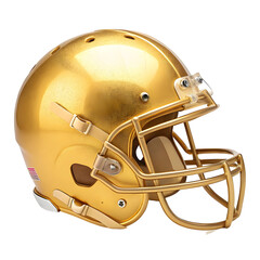 Golden Soccer helmet in transparent background