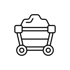 Mine cart outline icons, minimalist vector illustration ,simple transparent graphic element .Isolated on white background