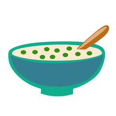 bowl of porridge vector illustration
