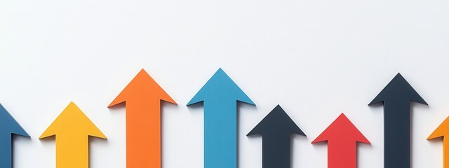 Infographic Arrows Design, a visually engaging row of contrasting shapes on a clean white background, ideal for presentations and reports