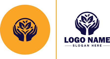 Volunteer Organization icon Nonprofit organization Charitable organization Community service group flat logo sign symbol editable vector