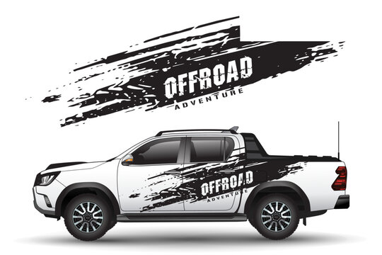 Wrap design for car vectors. car stickers stripes. mud splash abstract template