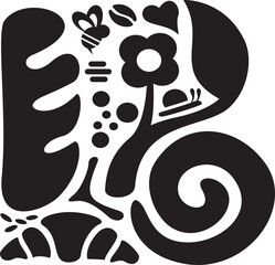 letter B logo bakery and nature isolated pattern