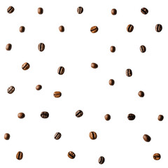 Coffee Bean Scatter: A minimalist and modern pattern featuring scattered coffee beans against a clean backdrop.  The rich brown hues of the beans create a subtle yet captivating design.