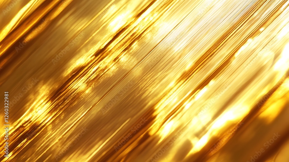 Poster Vibrant golden abstract background with blurred motion shiny metallic gradient and luminous gleaming highlights  Energetic and dynamic pattern with radiant sparkling and iridescent visual effects