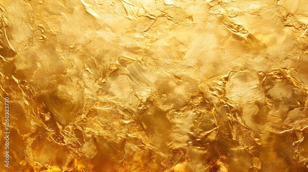 Leinwandbilder Vibrant metallic gold crumpled abstract texture background with a luxurious shimmering and gleaming finish  Elegant opulent and extravagant design with a rich ornate and glamorous appearance