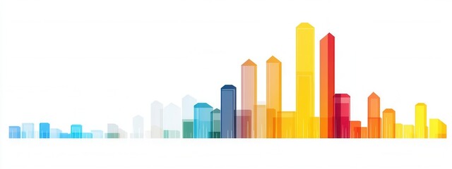 Obraz premium Colorful Chart Display, a vibrant array of editable charts arranged neatly on a clean white background for data visualization and analysis.