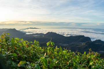 Sunrise at Adam's Peak, a famous religious pilgrimage site