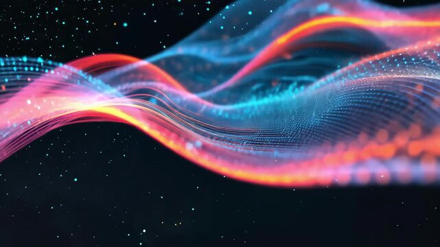 Colorful waves of light creating an ethereal visual effect