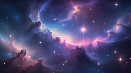 Obraz premium Cosmic galaxy and nebula background with deep space colors-1
