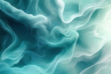 Obraz premium Abstract fluid background with swirls of blue and green, emphasizing a calming and serene atmosphere. Ideal for wellness and meditation visuals.