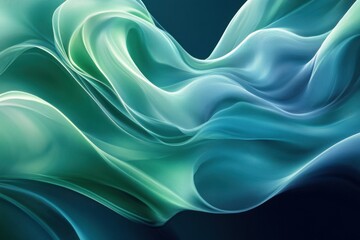 Fototapeta premium Abstract fluid background with swirls of blue and green, emphasizing a calming and serene atmosphere. Ideal for wellness and meditation visuals.