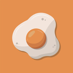 An orange background with a fried egg on it