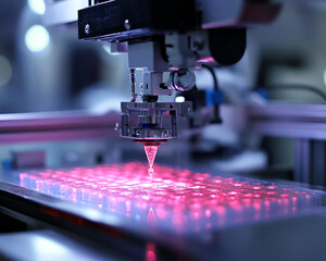 High tech bioprinter creating custom skin grafts with precision