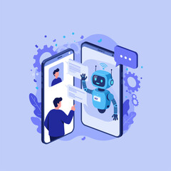 Chatbot Interaction on Smartphones with Person Engaging in Conversation