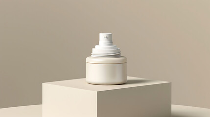 Elegant Skincare Product Mockup on Minimalist Podium