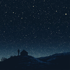 Fototapeta premium starry sky, background, night, landscape