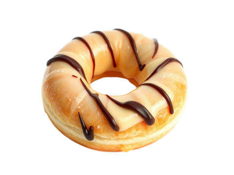 A Tantalizing Depiction of a Perfectly Executed, Indulgent Luxurious Chocolate-Glazed Donut