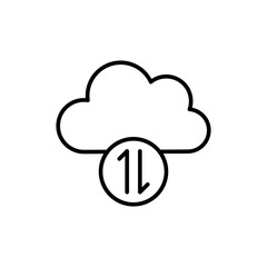 Cloud storage outline icons, minimalist vector illustration ,simple transparent graphic element .Isolated on white background