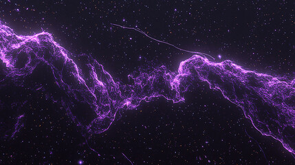 Abstract purple energy waves in deep space