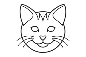 Obraz premium Cute Cat Face Illustration, vector art on white background