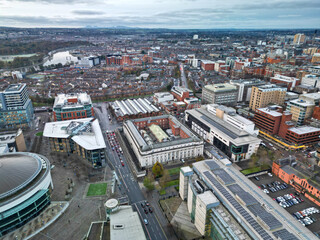 Obraz premium Aerial shot Royal Courts of Justice, Oxford Street, Belfast Northern Ireland