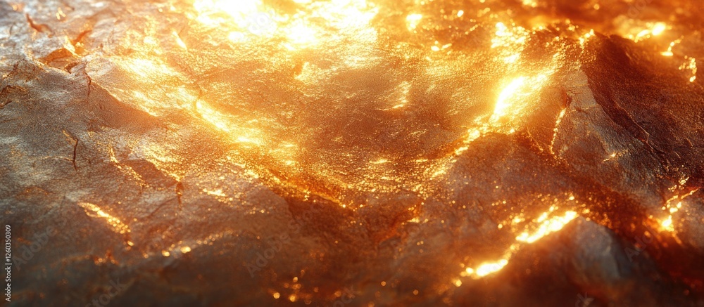 Aufkleber radiant golden abstract texture background with shimmering light and fluid patterns creating a dynam