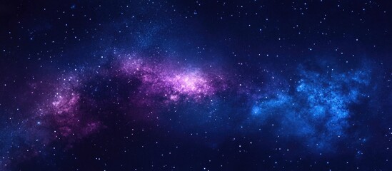 Cosmic starry sky with vibrant purple and blue nebulae creating a sparkling bokeh overlay for a luxurious holiday background design.