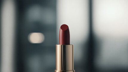 Elegant crimson lipstick