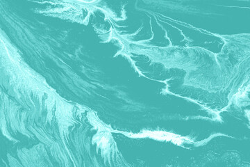 Fluid and Organic Clear Teal Color Abstract Background for Unique Designs