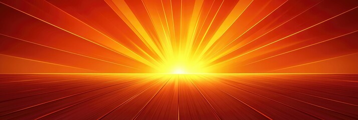 Obraz premium Bright sunrise with radiating light beams, creating a vibrant, energetic, and hopeful atmosphere.