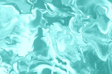 Fluid and Organic Clear Teal Color Abstract Background for Unique Designs