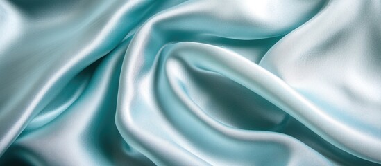 Obraz premium Elegant gray-blue silk fabric texture with shiny sheen and soft folds for background or textile design purposes.